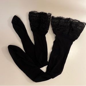 H&M Black Thing High Stockings XS